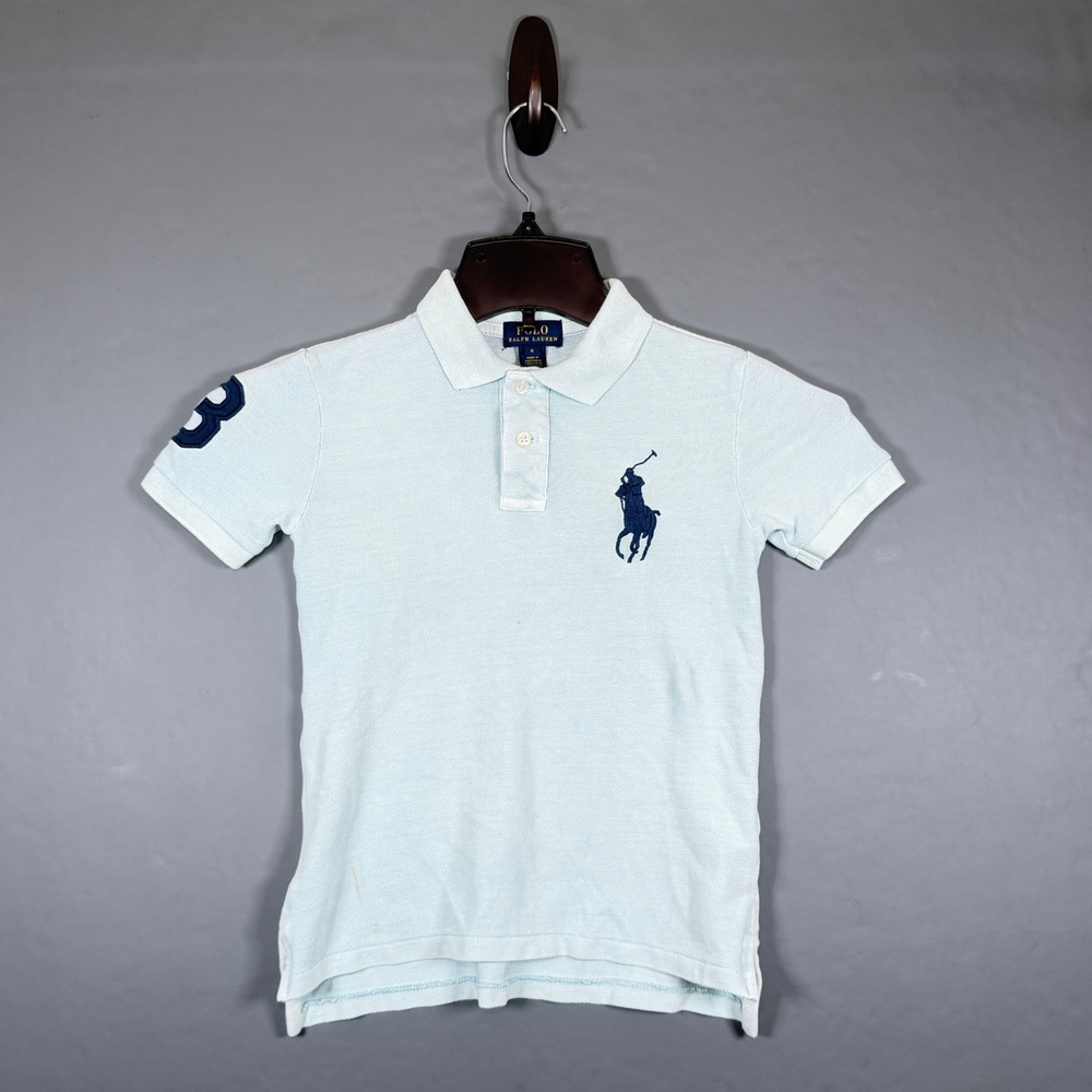 Polo Ralph Lauren Youth Classic Fit Big Pony Size 6 White Polo Shirt